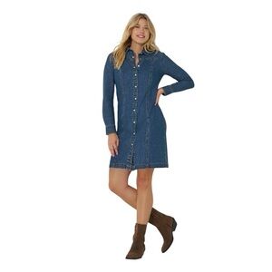 Lee Long Sleeve Blue Denim Dress